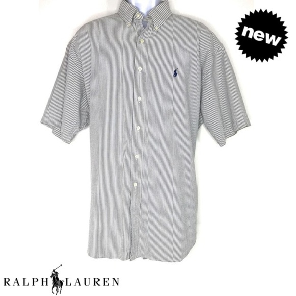 RALPH LAUREN Stripes Short Sleeve Polo XL - Picture 1 of 6